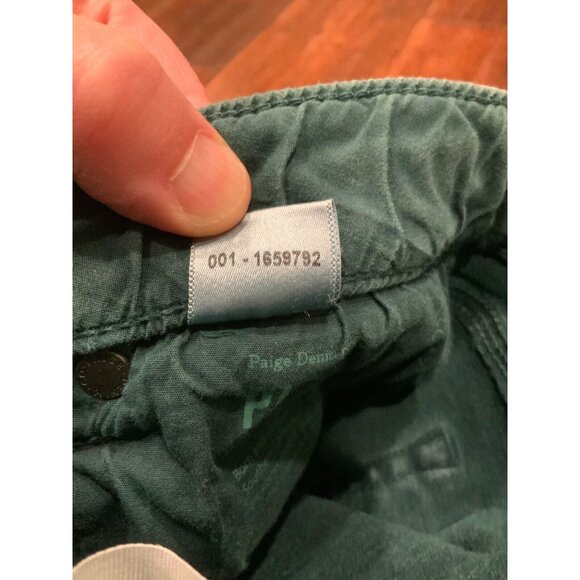 Paige Emerald Green “Skyline Ankle Peg” Skinny Jeans, Size 27 - Picture 8 of 8